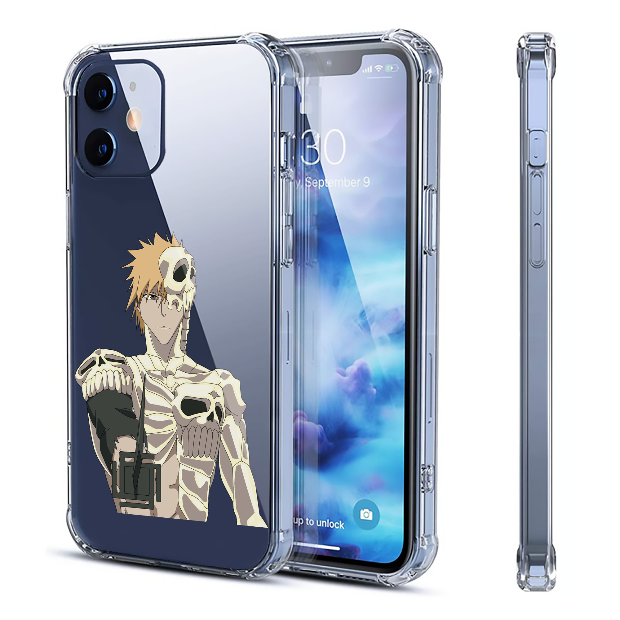 ブリーチ 黒崎一護（くろさき いちご）BLEACH Kurosaki Ichigo 【iPhone 12シリーズ対応】透明スマホケース（クリアソフトケース）